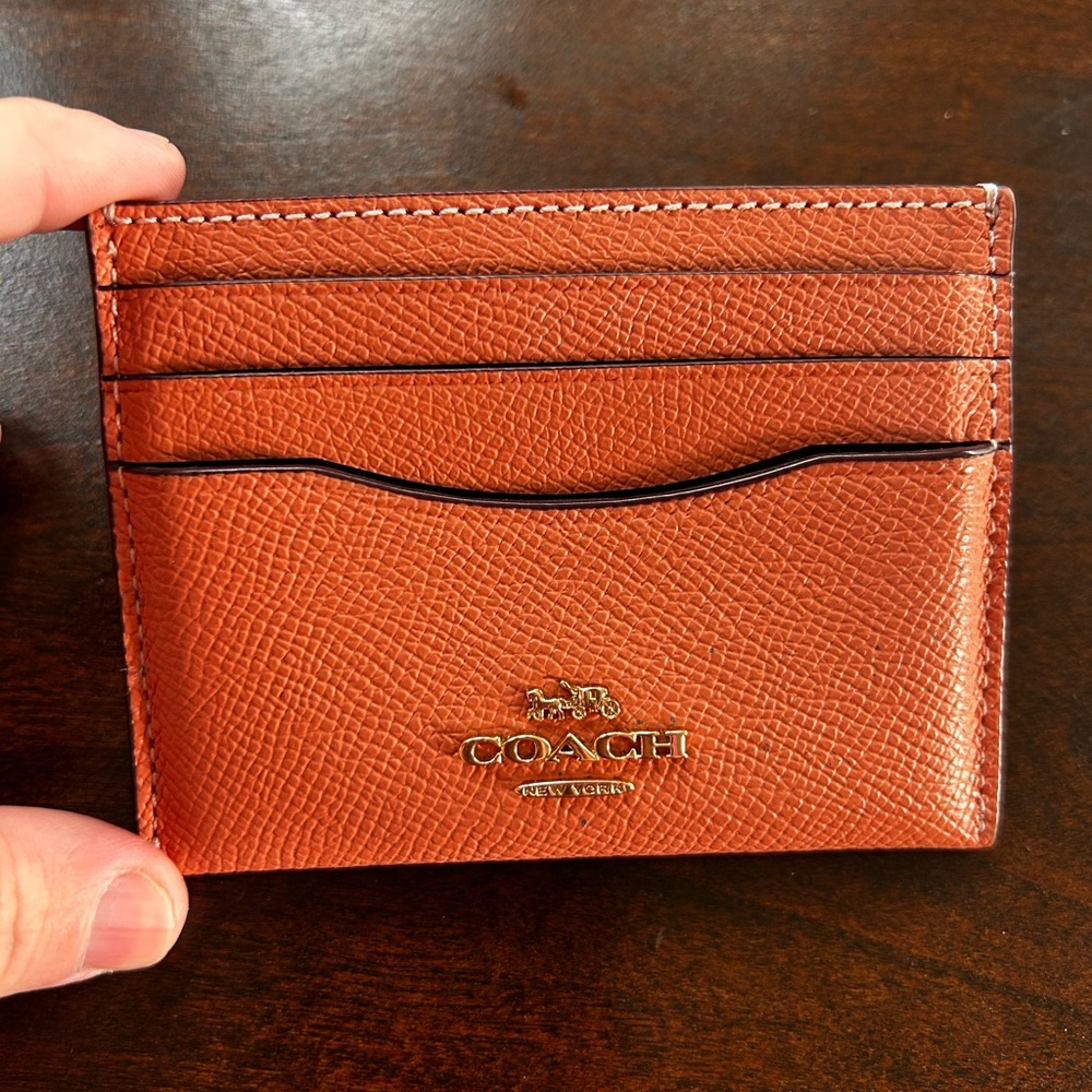 Coach Orange Leather Card Holder